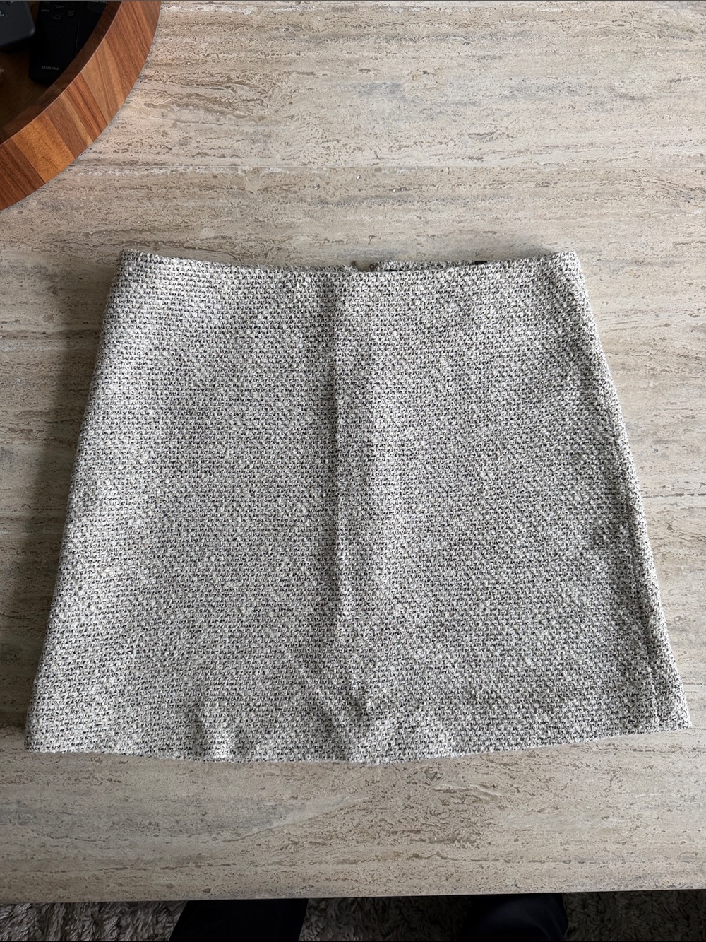 Theory Tweed Mini Skirt in Light Gray